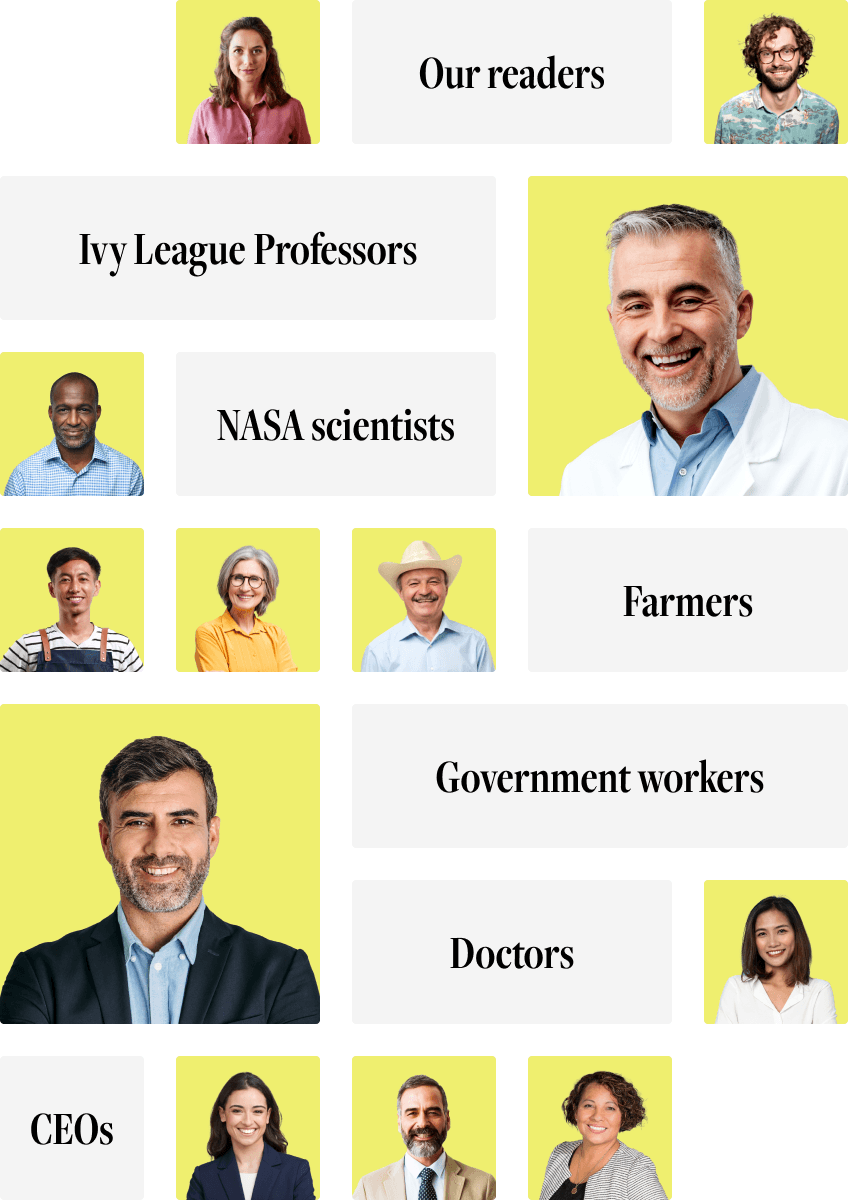 A mosaic of people who represent different professions